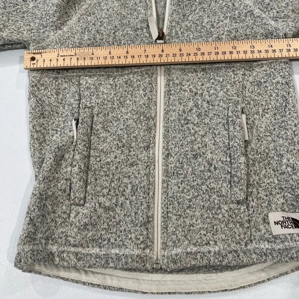 The North Face V5801 Girls Crescent Full Zip Sweater S 7-8Vintage White Heather